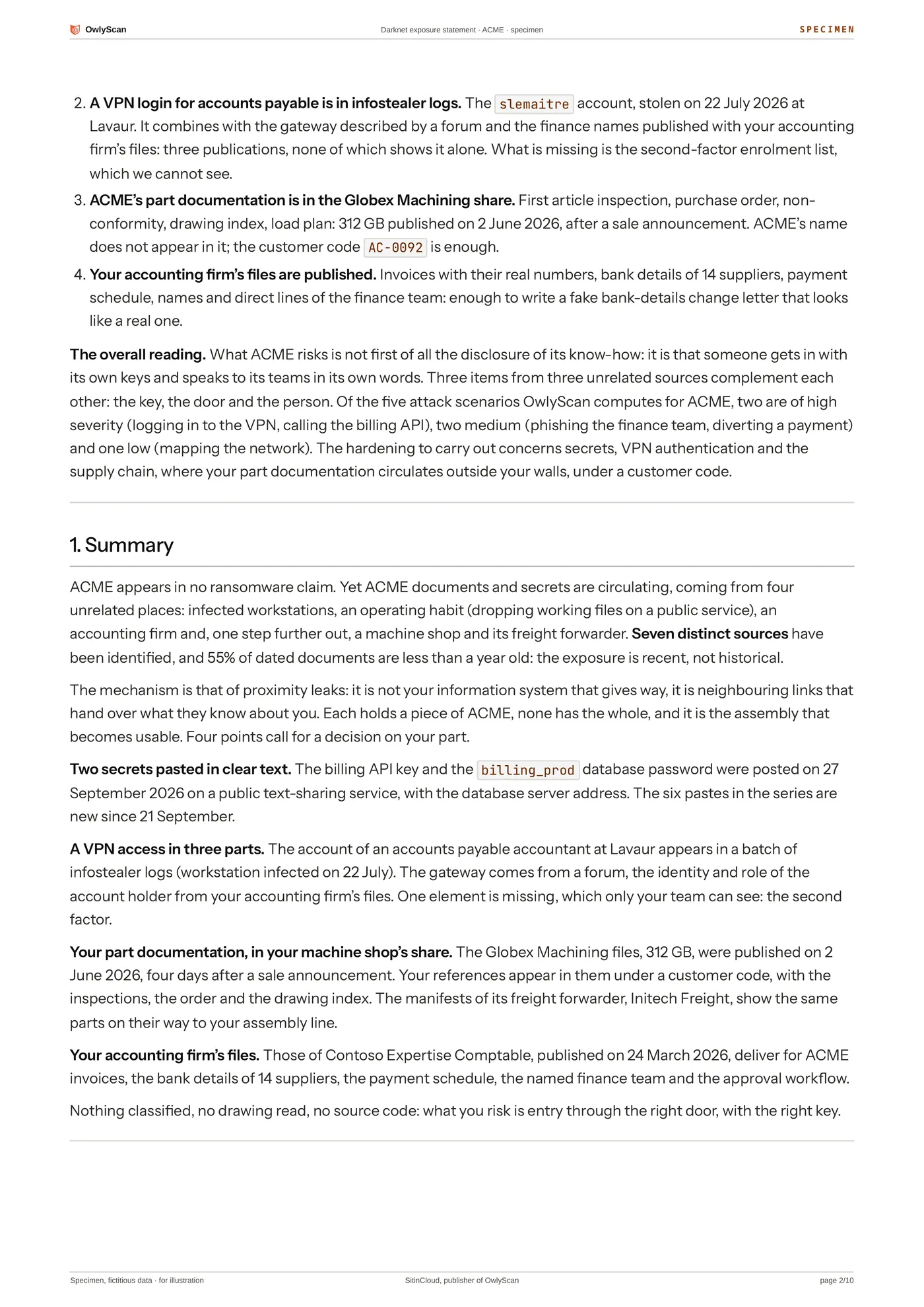 Example statement, page 2 of 10