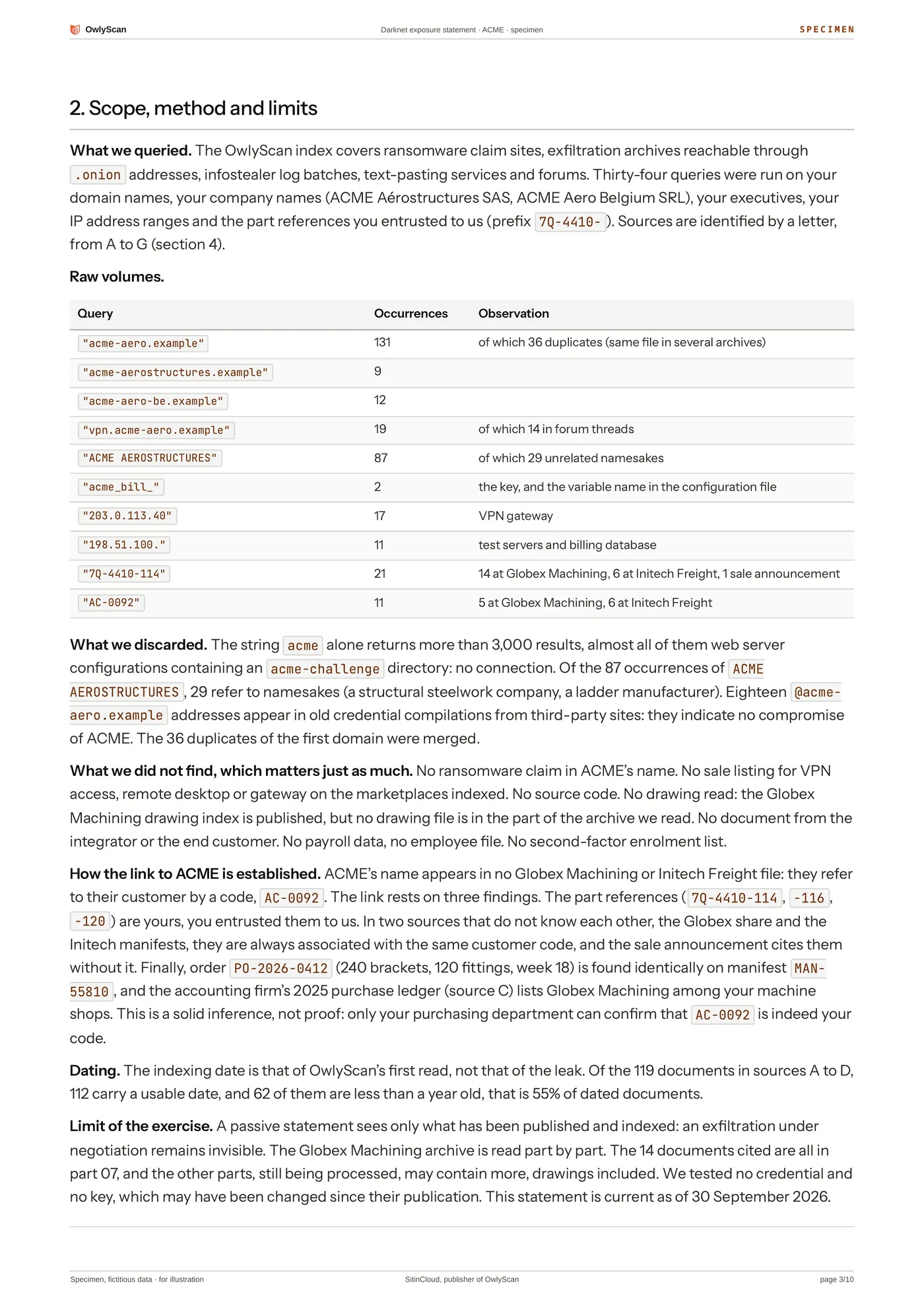 Example statement, page 3 of 10