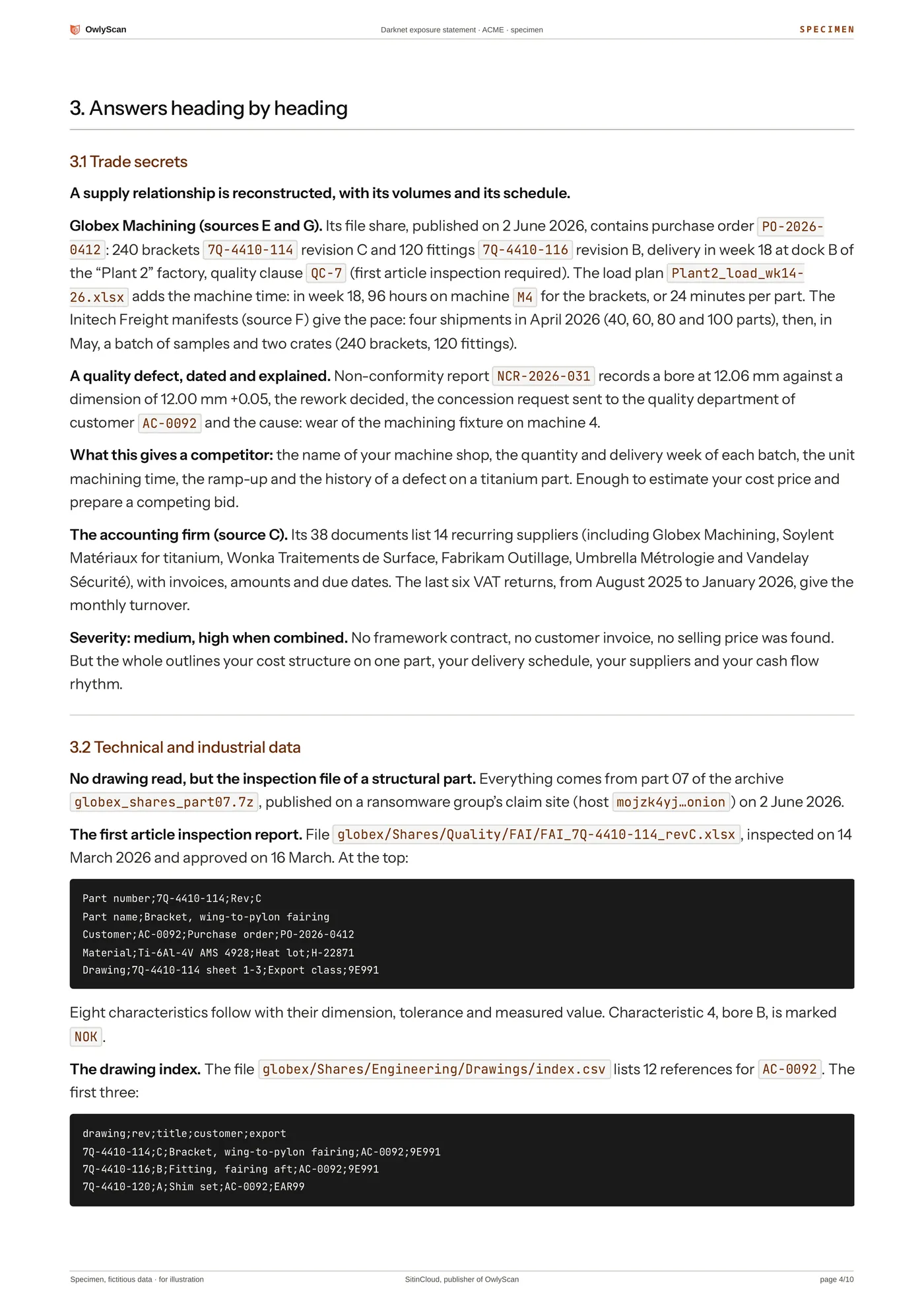 Example statement, page 4 of 10