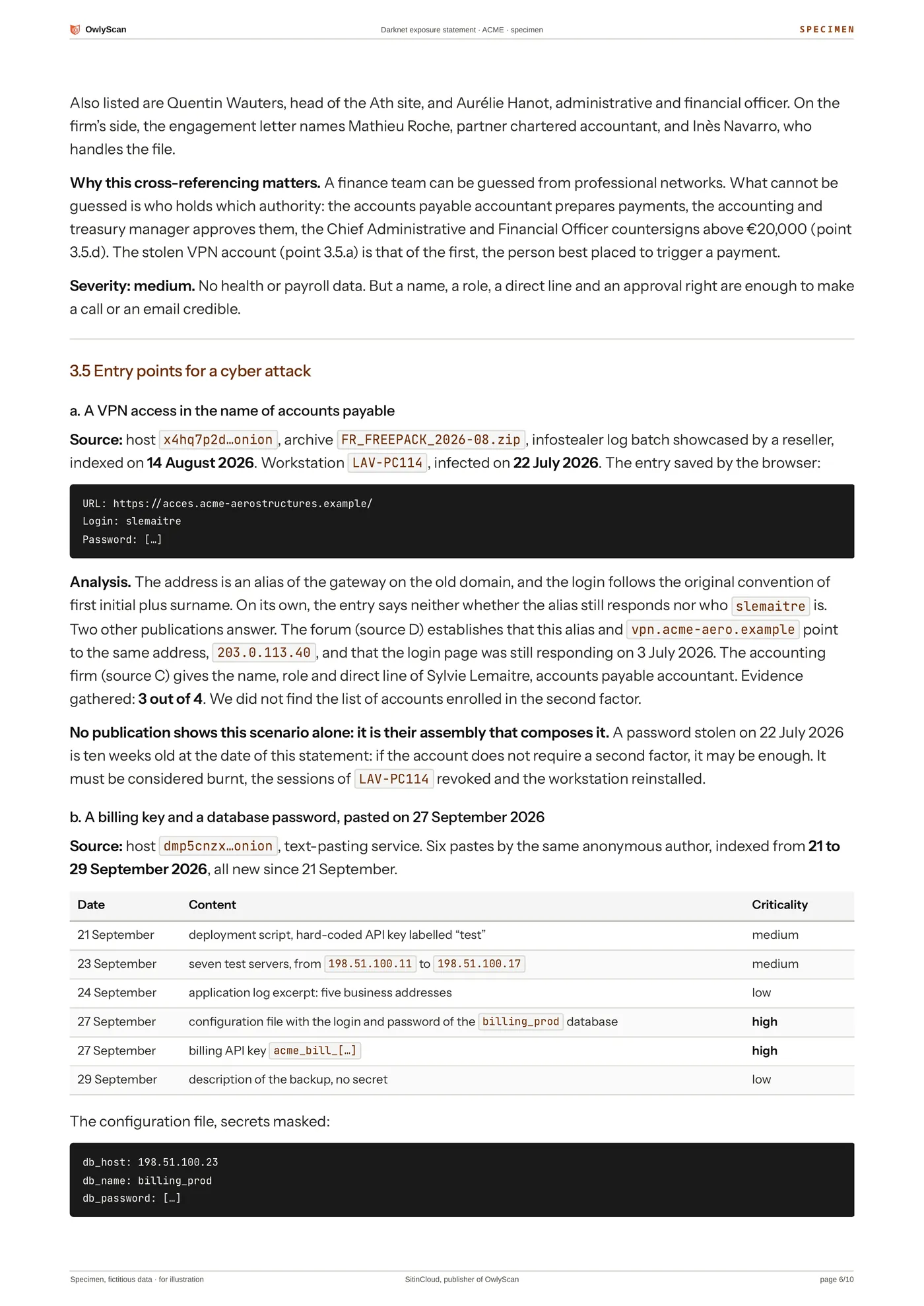 Example statement, page 6 of 10