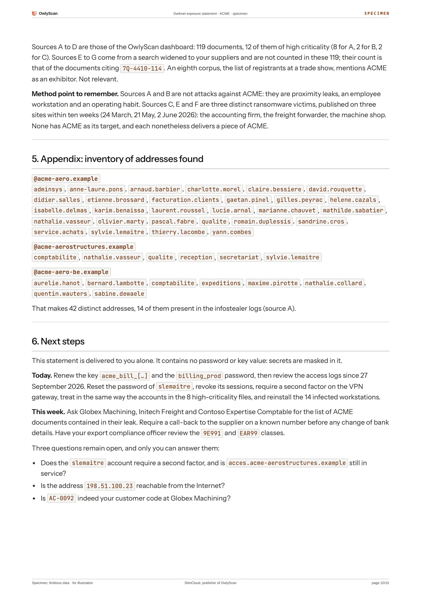Example statement, page 10 of 10