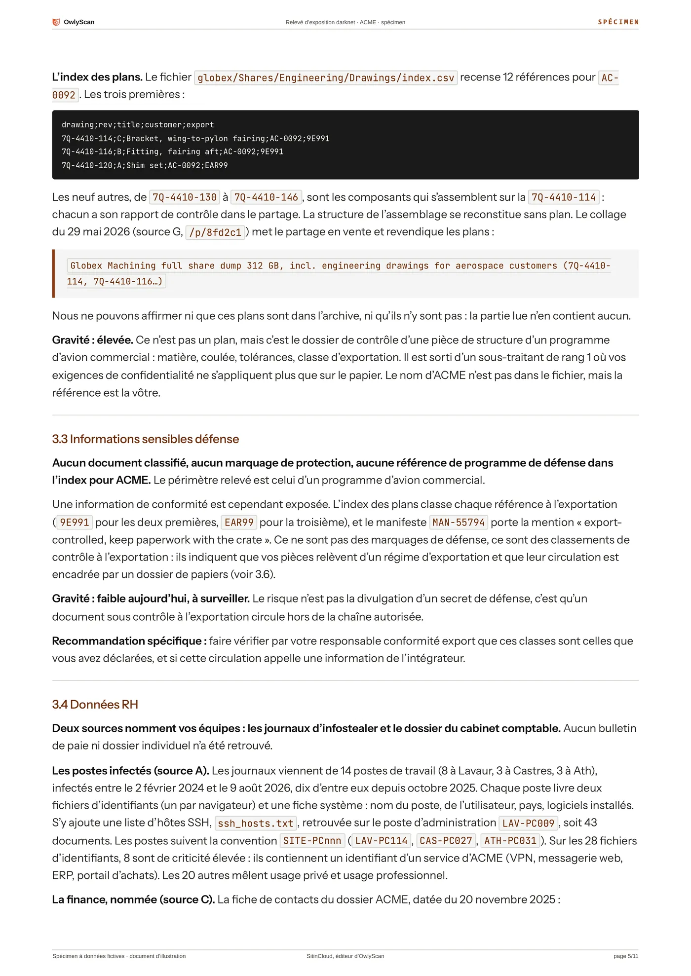 Exemple de relevé, page 5 sur 11