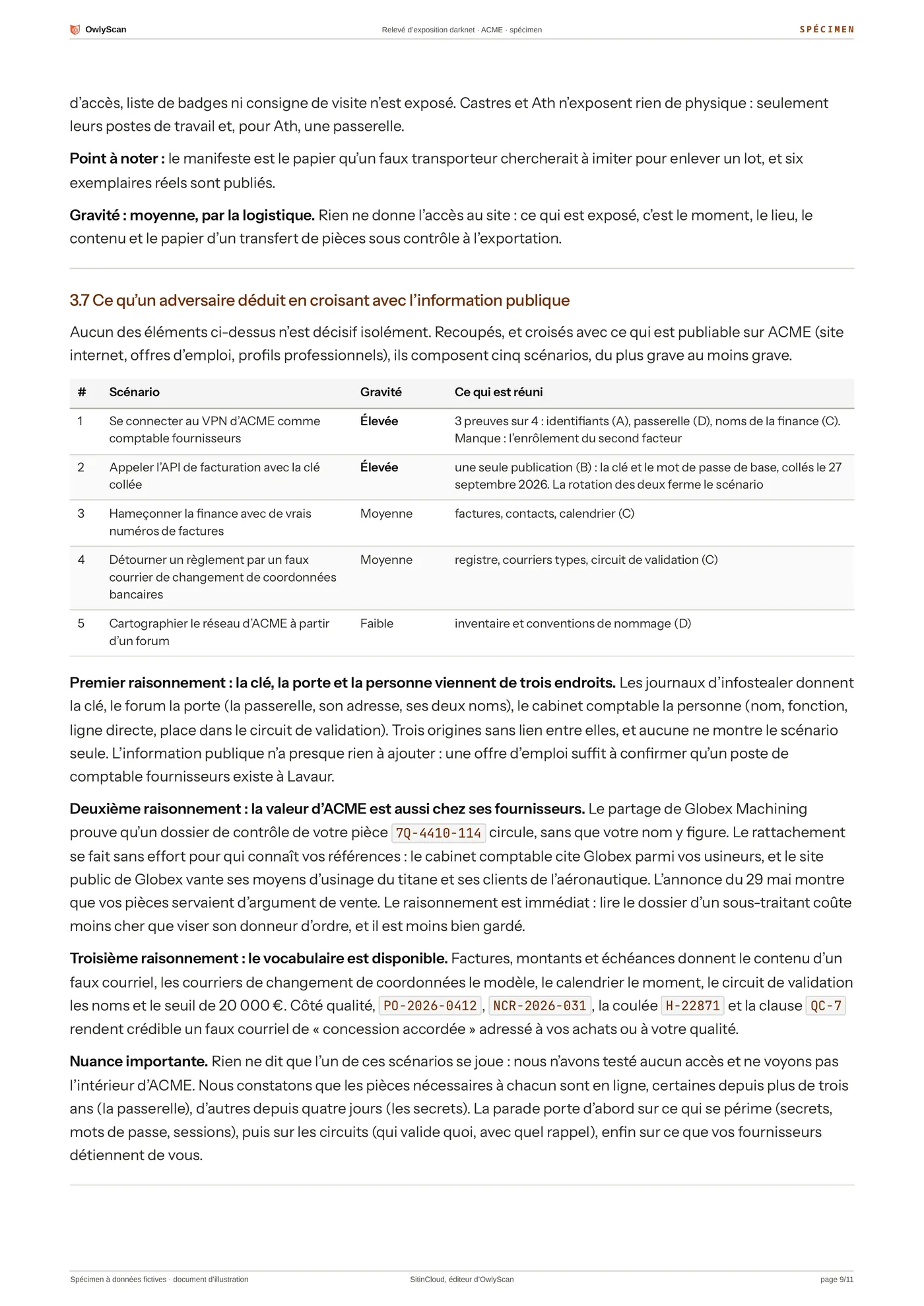 Exemple de relevé, page 9 sur 11
